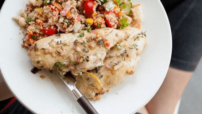 saumon au quinoa en régime protéiné