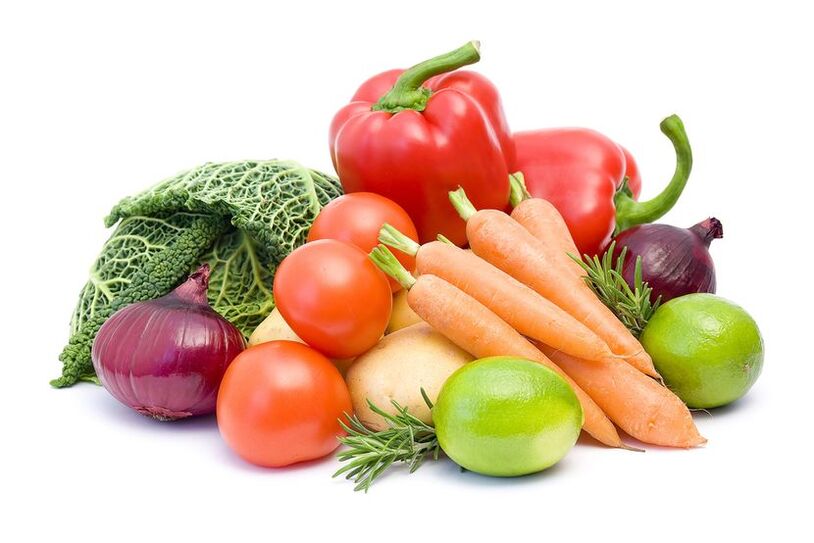 Légumes assortis - le régime du deuxième jour du régime 6 pétales