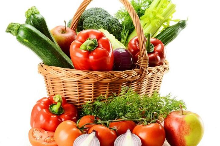 Panier de légumes pour le régime 6 pétales